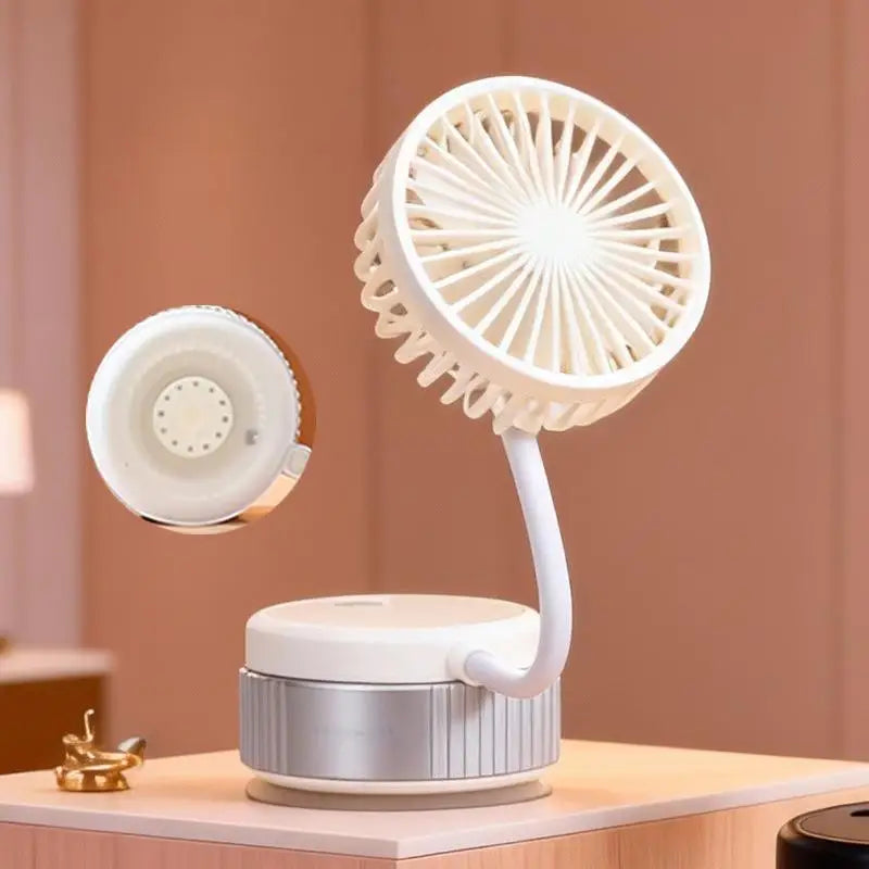 Suction Cup 360 Angle Handheld Fan Foldable Portable Rechargeable Mini Fan For Desktop Classroom Bedroom Outdoor Makeup Mirror