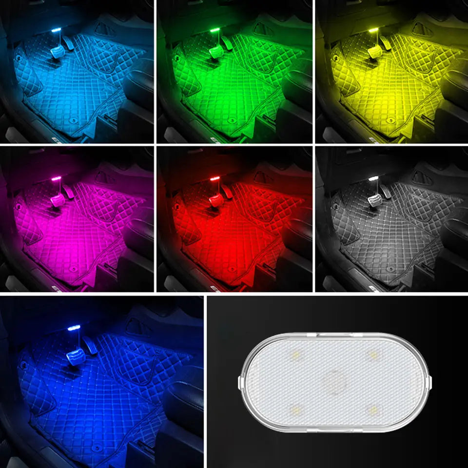 LED Ambient Night Light USB Rechargeable Cabinet Light Room Decor RGB Lights Atmosphere Lamp Magnet Wireless Car Interior Light