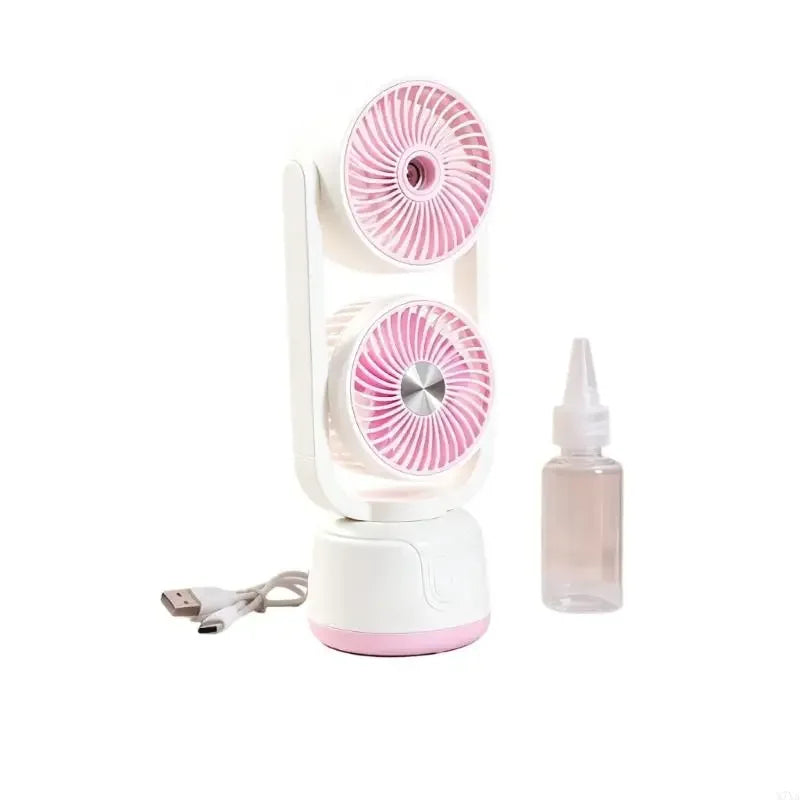 Misting Fan Desktop Fan 3 Speed Adjustment Desk Fan Rechargeable Fan with Water Misting 3 Speed Mist Sprayer Fan