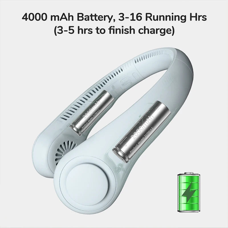 Neck Fan Mini Usb Rechargeable Bladeless Fan Electric Portable Ventilador Air Cooler Wearable Neckband Fans For Outdoor Travel