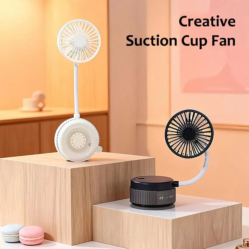 Suction Cup 360 Angle Handheld Fan Foldable Portable Rechargeable Mini Fan For Desktop Classroom Bedroom Outdoor Makeup Mirror