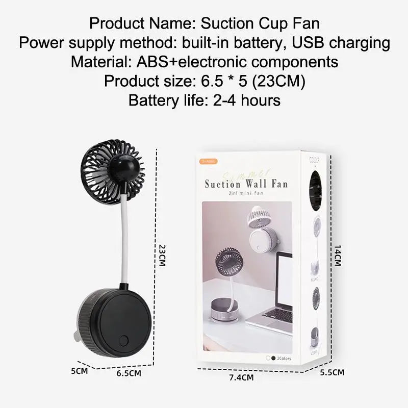 Suction Cup 360 Angle Handheld Fan Foldable Portable Rechargeable Mini Fan For Desktop Classroom Bedroom Outdoor Makeup Mirror