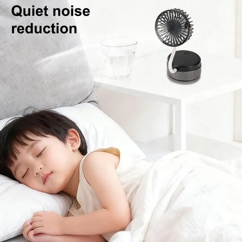 Suction Cup 360 Angle Handheld Fan Foldable Portable Rechargeable Mini Fan For Desktop Classroom Bedroom Outdoor Makeup Mirror
