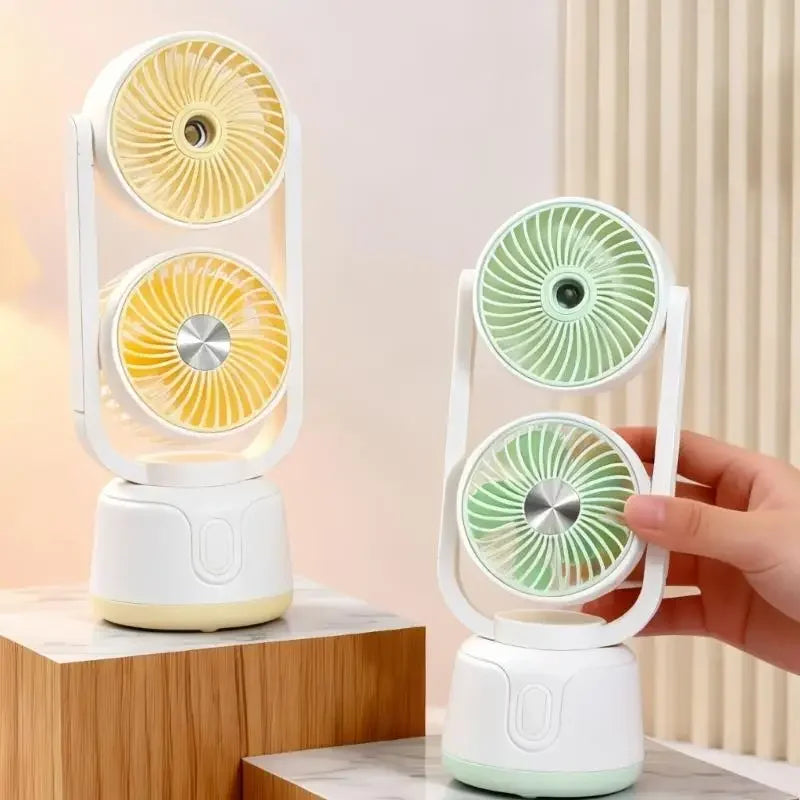 Misting Fan Desktop Fan 3 Speed Adjustment Desk Fan Rechargeable Fan with Water Misting 3 Speed Mist Sprayer Fan