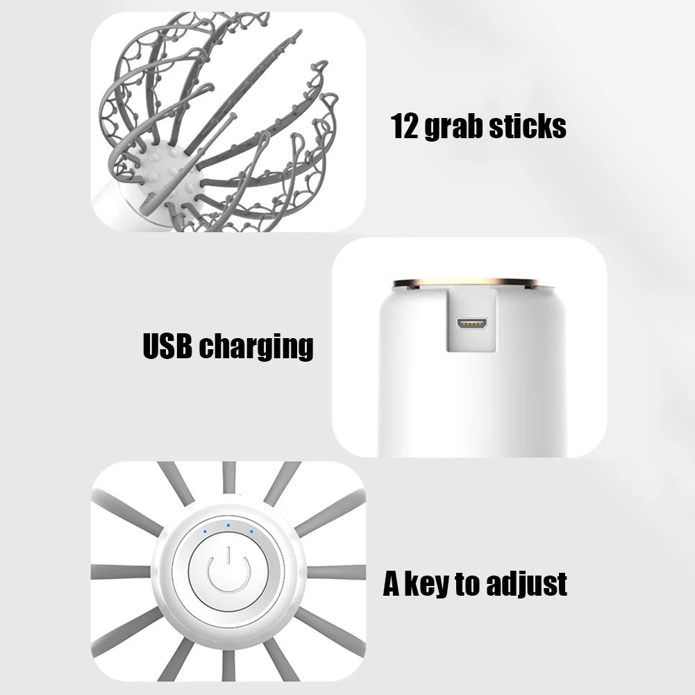Electric Octopus Scalp Massager Head Massage Relaxation Device Relief Remove Muscle Tension Tiredness Head Massager Instrument