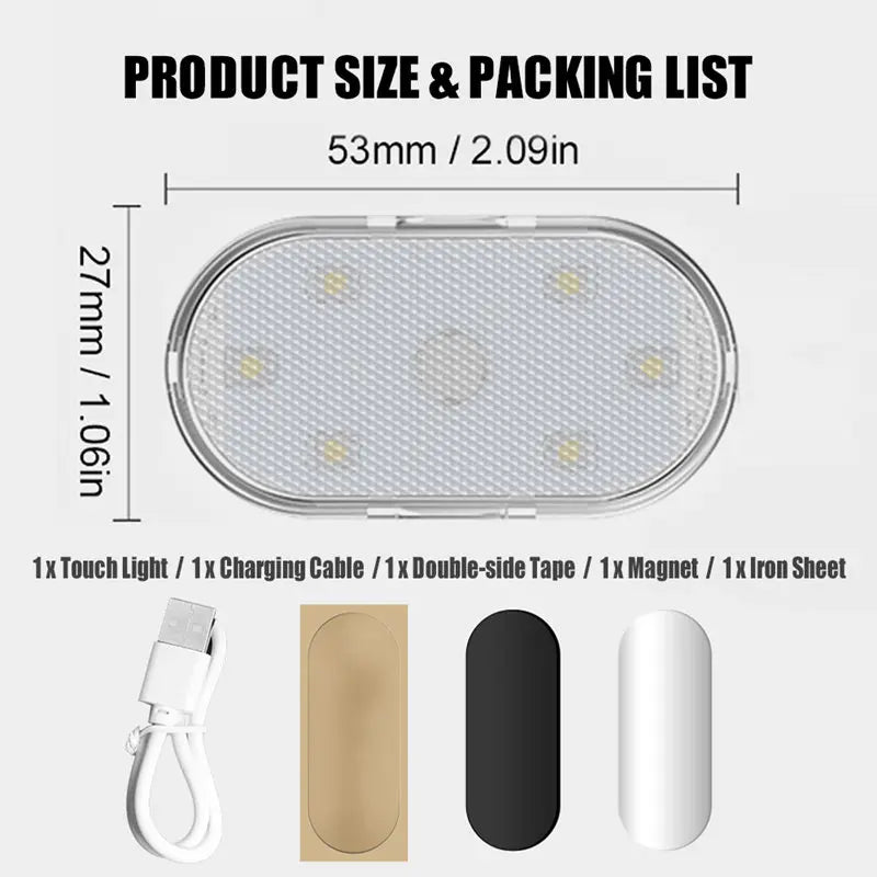 LED Ambient Night Light USB Rechargeable Cabinet Light Room Decor RGB Lights Atmosphere Lamp Magnet Wireless Car Interior Light