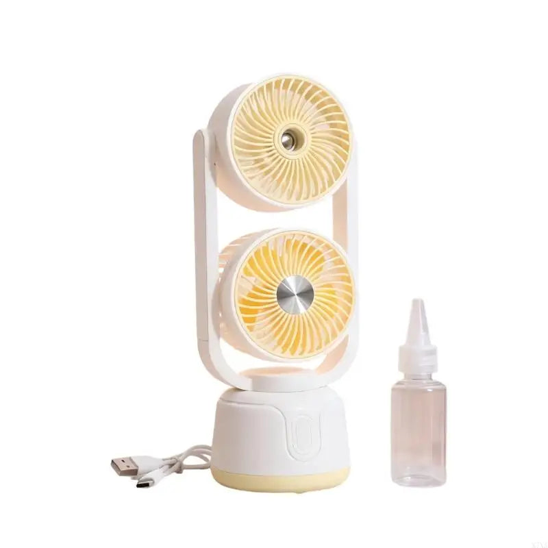 Misting Fan Desktop Fan 3 Speed Adjustment Desk Fan Rechargeable Fan with Water Misting 3 Speed Mist Sprayer Fan