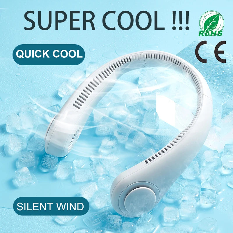Neck Fan Mini Usb Rechargeable Bladeless Fan Electric Portable Ventilador Air Cooler Wearable Neckband Fans For Outdoor Travel