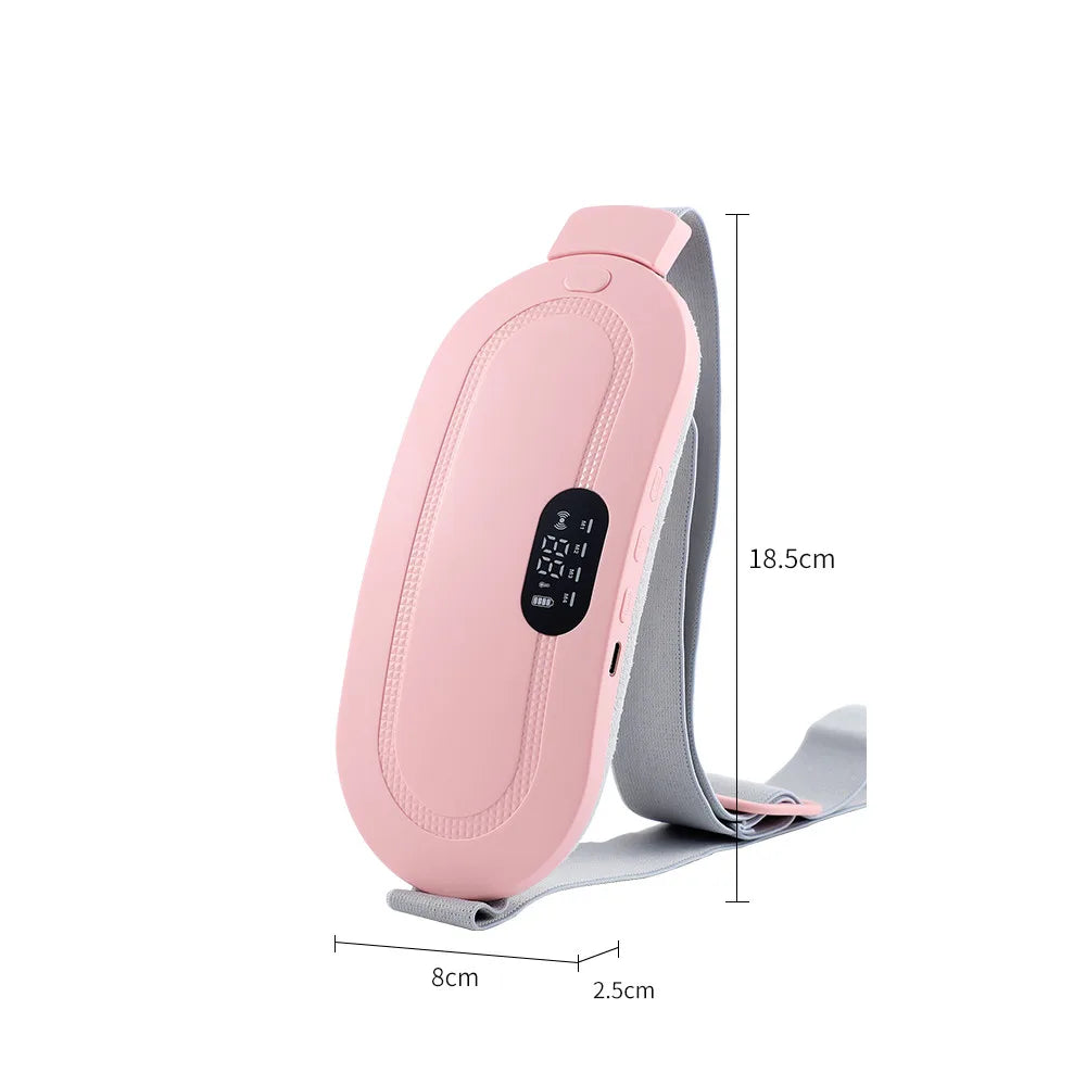 Electric Waist Massage Period Cramp Massager Vibrating Heating Belt for Menstrual Waist Stomach Abdominal Warm Palace Belt