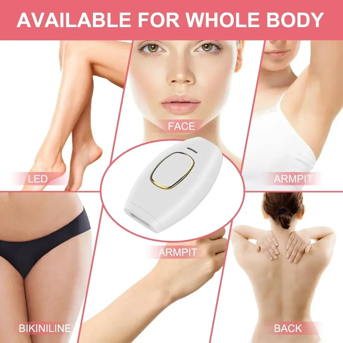 IPL Hair Removal Device for Women Painless Permanent Full Body Facial Upper Lip Bikini Legs Arms Face Women's Shaver Care Device