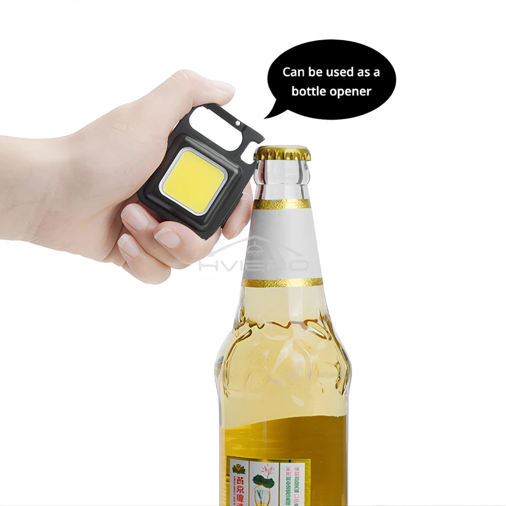 COB Work Light Flashlamp Mini Flashlight Keychain Carry LED Waterproof USB Charge Convenient Emergency Outdoor Lighting Camping