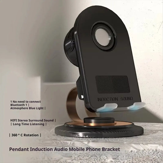 75D Electronics Accessories,Induction Speaker Phone Holder for Phone Inductio Playback (Black)