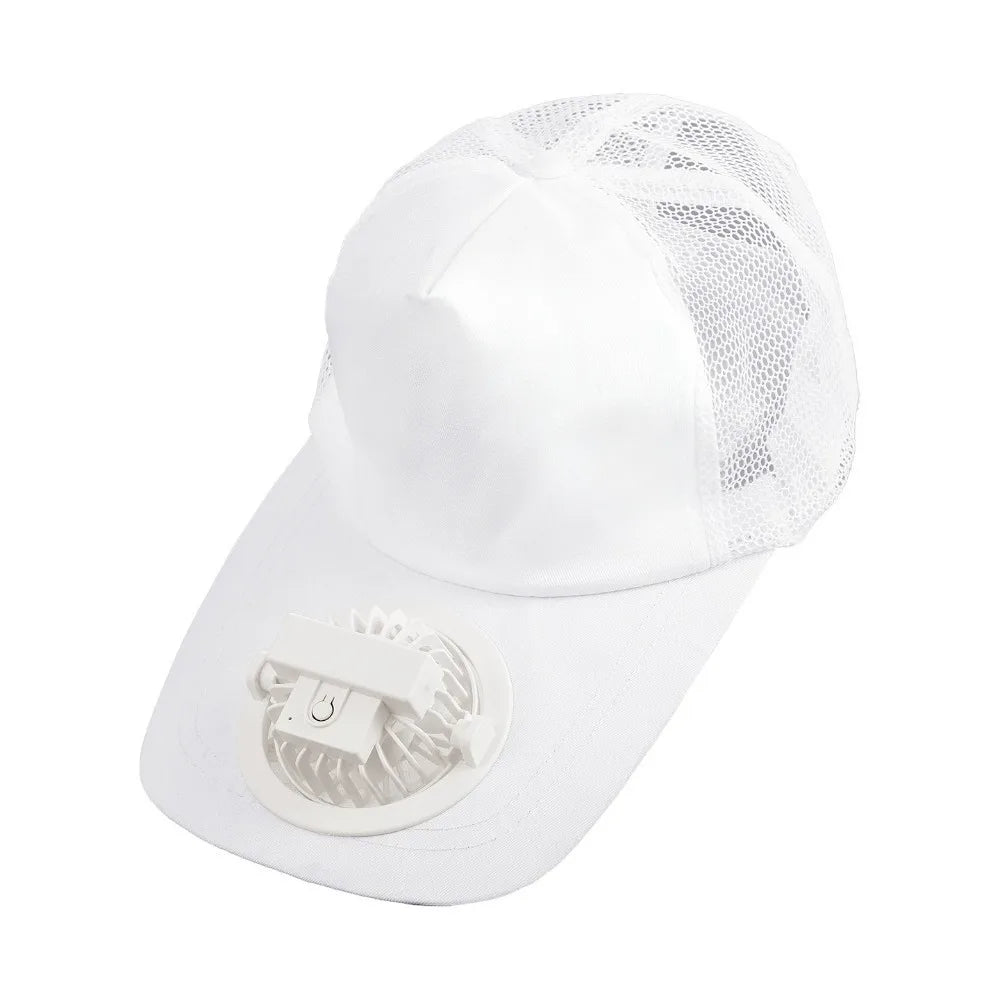 Fashion Breathable Solar Cooling Fan Hat Sunshade Sun Protection Baseball Cap Rechargeable Quick Dry Men Sun Hat Outdoor
