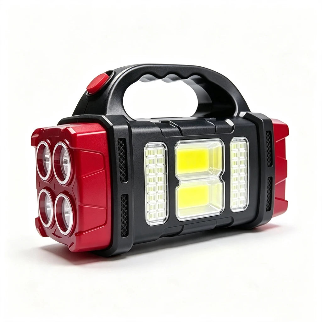 Solar USB Rechargeable COB LED Flashlight Super Bright Multi-Mode Emergency Work Light for Camping Outdoor