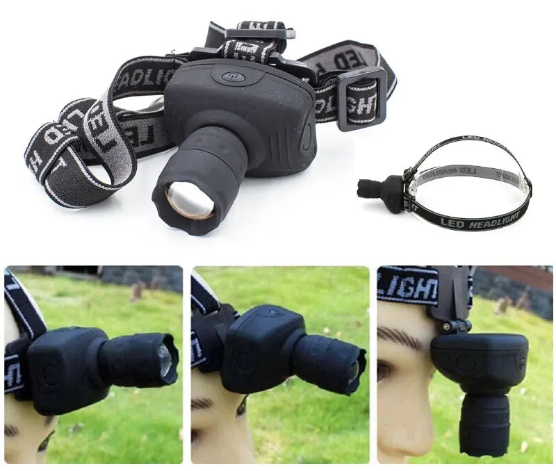 Super Bright LED Headlamp Zoomable Headlight Waterproof Head Lamp High Lumen Head Flashlight for Camping Hiking Hunting