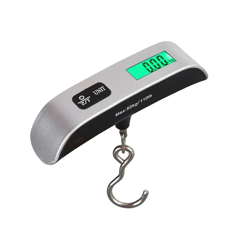 Portable Handheld Digital Travel Luggage Scale - .110lb/50kg with LCD Display, Mini Pocket-Size Electronic Weighing Tool