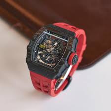 Luxury Skeleton Mechanical Watch – Stylish Red & Black Men’s Wristwatch
