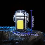 2-in-1 Electric Flameless Lighter with LED Light – USB Rechargeable Portable Ignition Torch