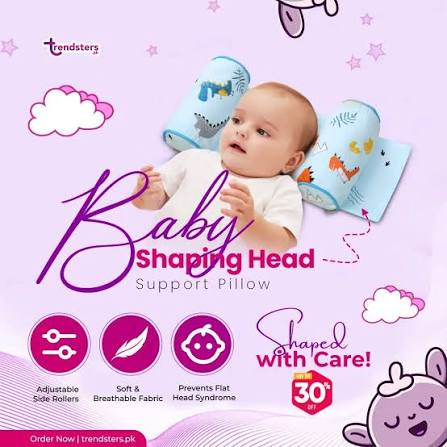 🌙 Adjustable Baby Pillow – Soft & Comfortable Head Support Pillow for Newborns & Infants