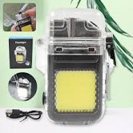 2-in-1 Electric Flameless Lighter with LED Light – USB Rechargeable Portable Ignition Torch