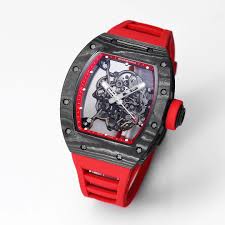 Luxury Skeleton Mechanical Watch – Stylish Red & Black Men’s Wristwatch