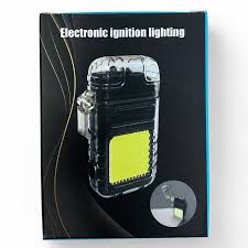 2-in-1 Electric Flameless Lighter with LED Light – USB Rechargeable Portable Ignition Torch